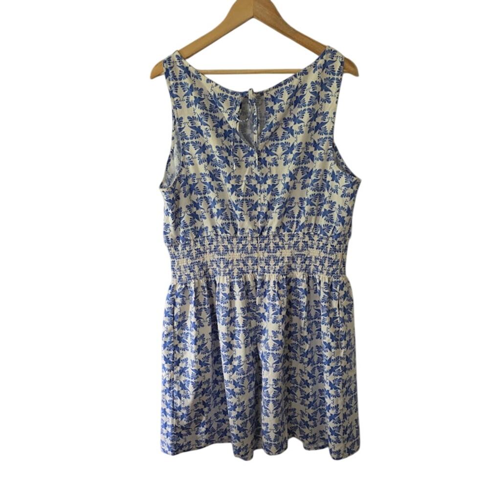 Universal Thread Sleeveless Blue Birds Short Dress XXL Cotton Pull-Over Sundress